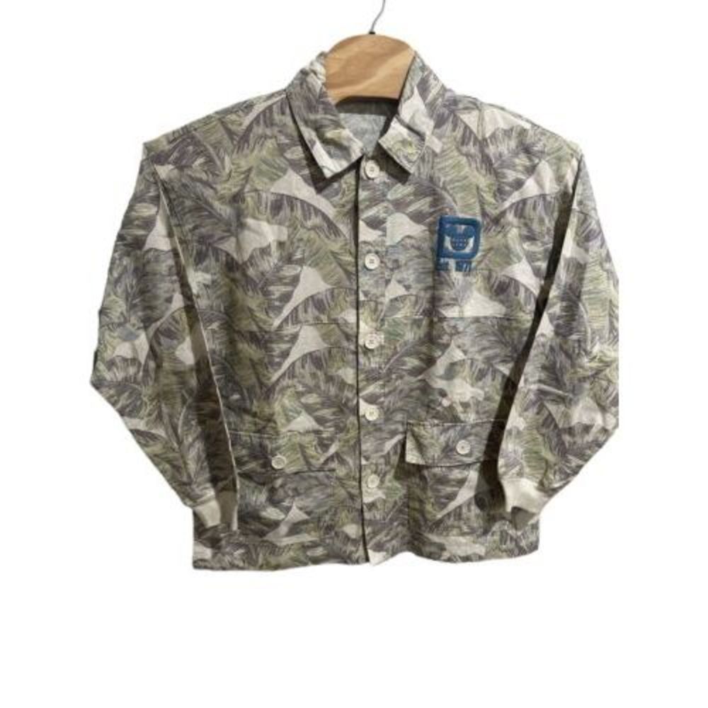 Disneyland Resort Mens Linen Blend Spirit Jersey Shirt Jacket Button Tropical M